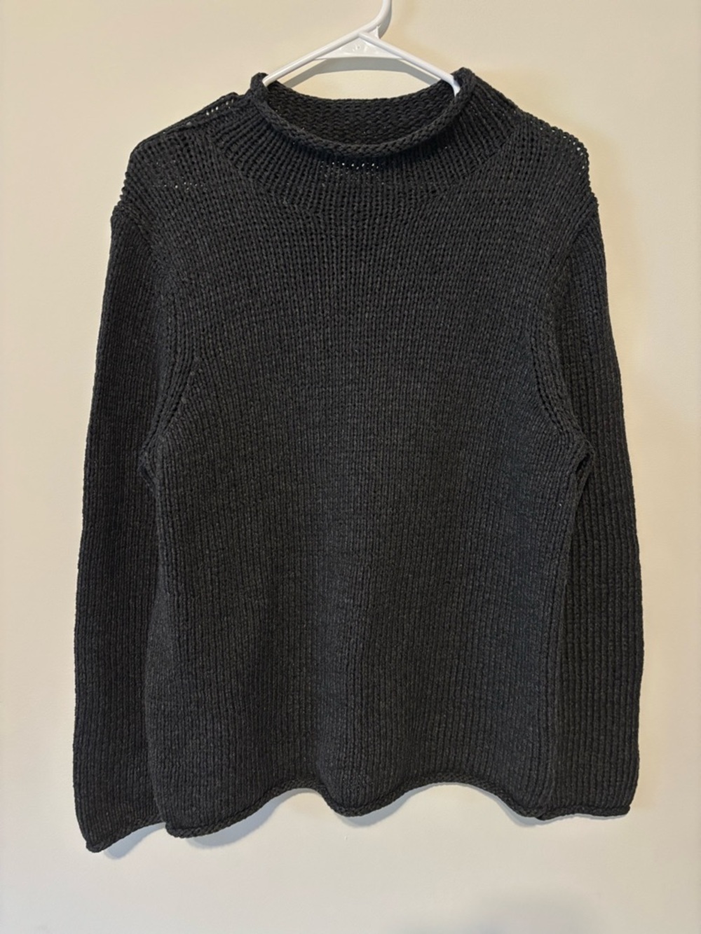 White + Warren Women’s Charcoal Gray Cotton Blend Sweater Size Large